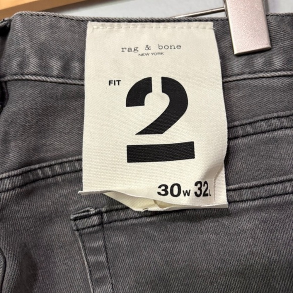 NWT Rag Bone&  Fit 2 Slim Jeans Greyson Faded Mid rise 30X32 Button Fly‎ Grunge - Picture 9 of 13